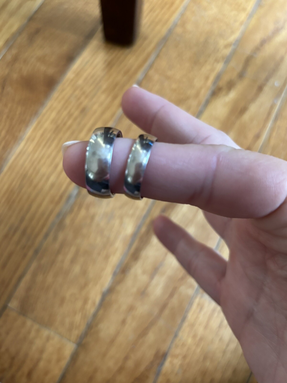 Lot Of 2 Stainless Steel Universal Ring Bands Size 6-7 Signed