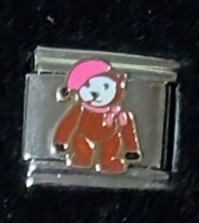 Teddy Bear Wholesale Italian Charm Enamel Link 9MM K20