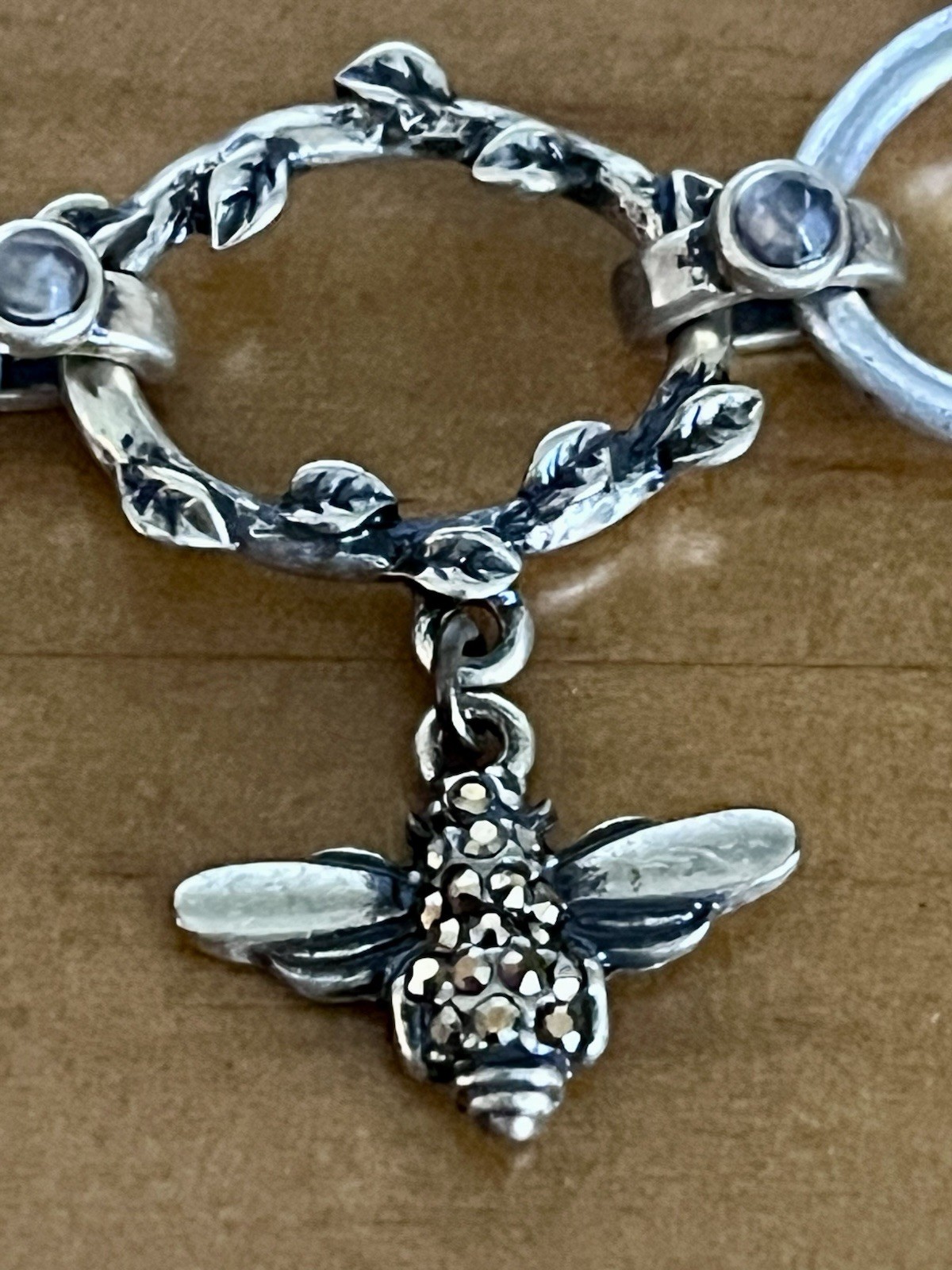 Leaf Bee Rhinestone Charm Bracelet Lucky Brand Silver Gold Tone