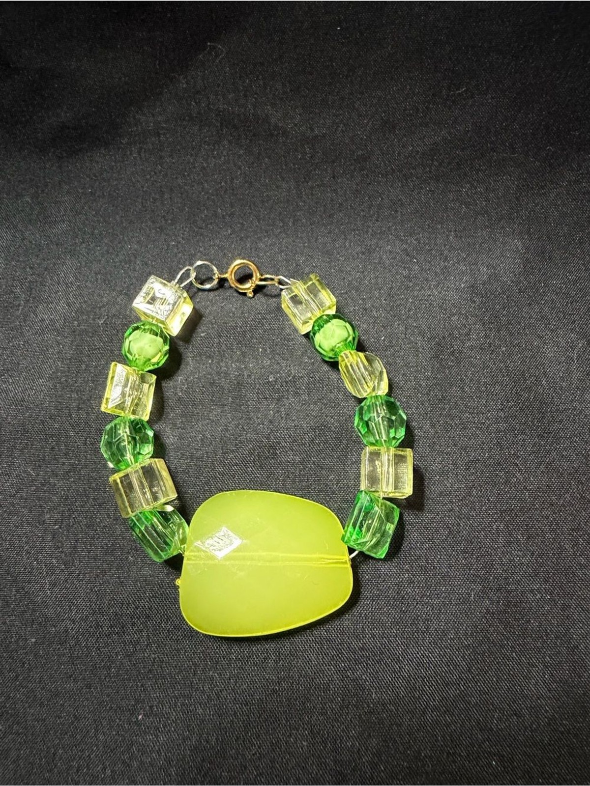Source Unknown Lime Green Statement Bead Bracelet