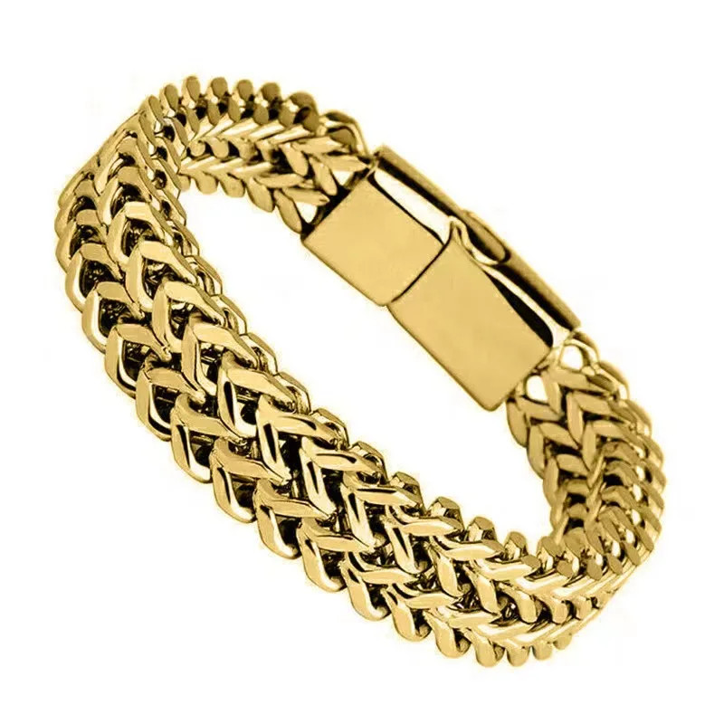 Bracelet for Men Jewelry 10MM Stainless Steel Hidden Locks Hand 19/21/23CM Size