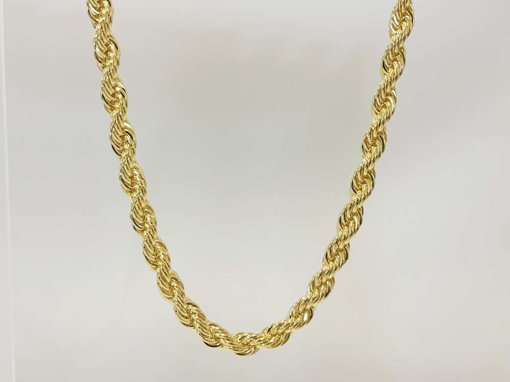 10K Yellow Gold 10.5mm Diamond Cut Rope Chain Necklace Link Solid Men Women 22″
