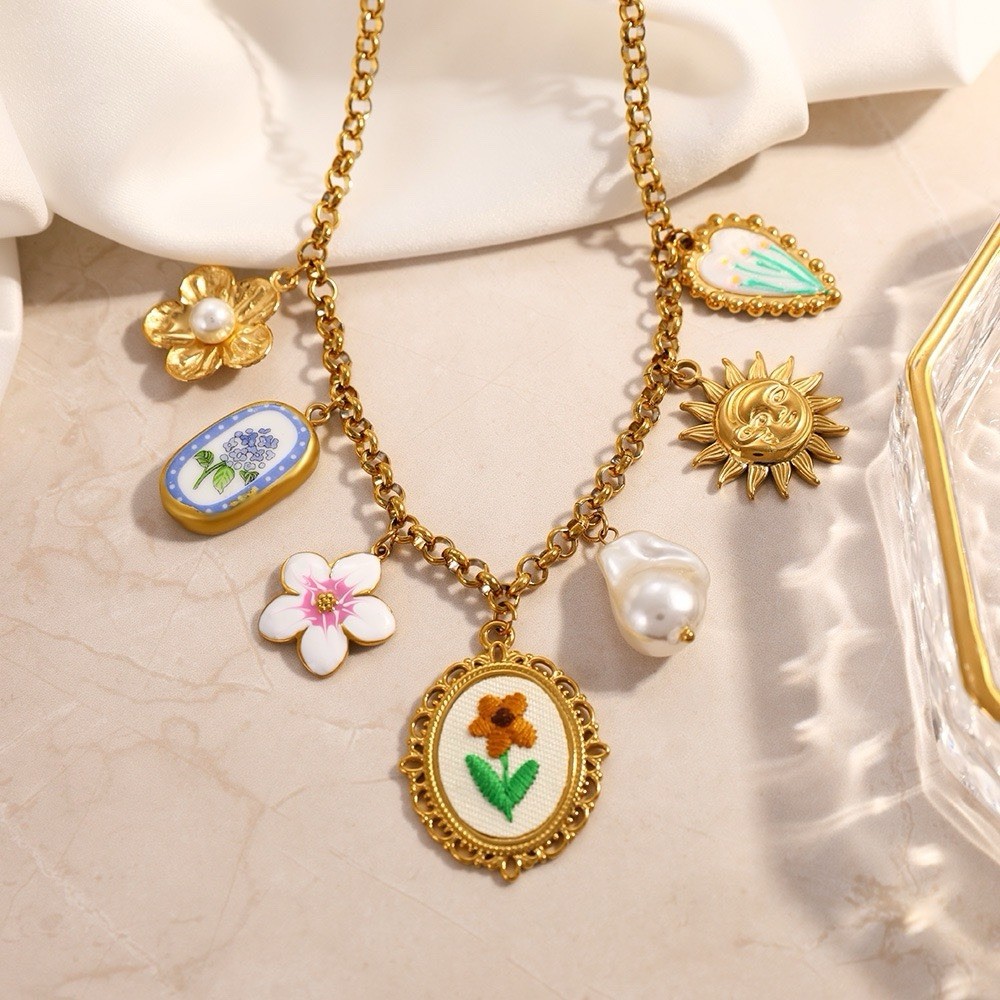 40+5cm Non Tarnishing 18K Boho Charm Necklace