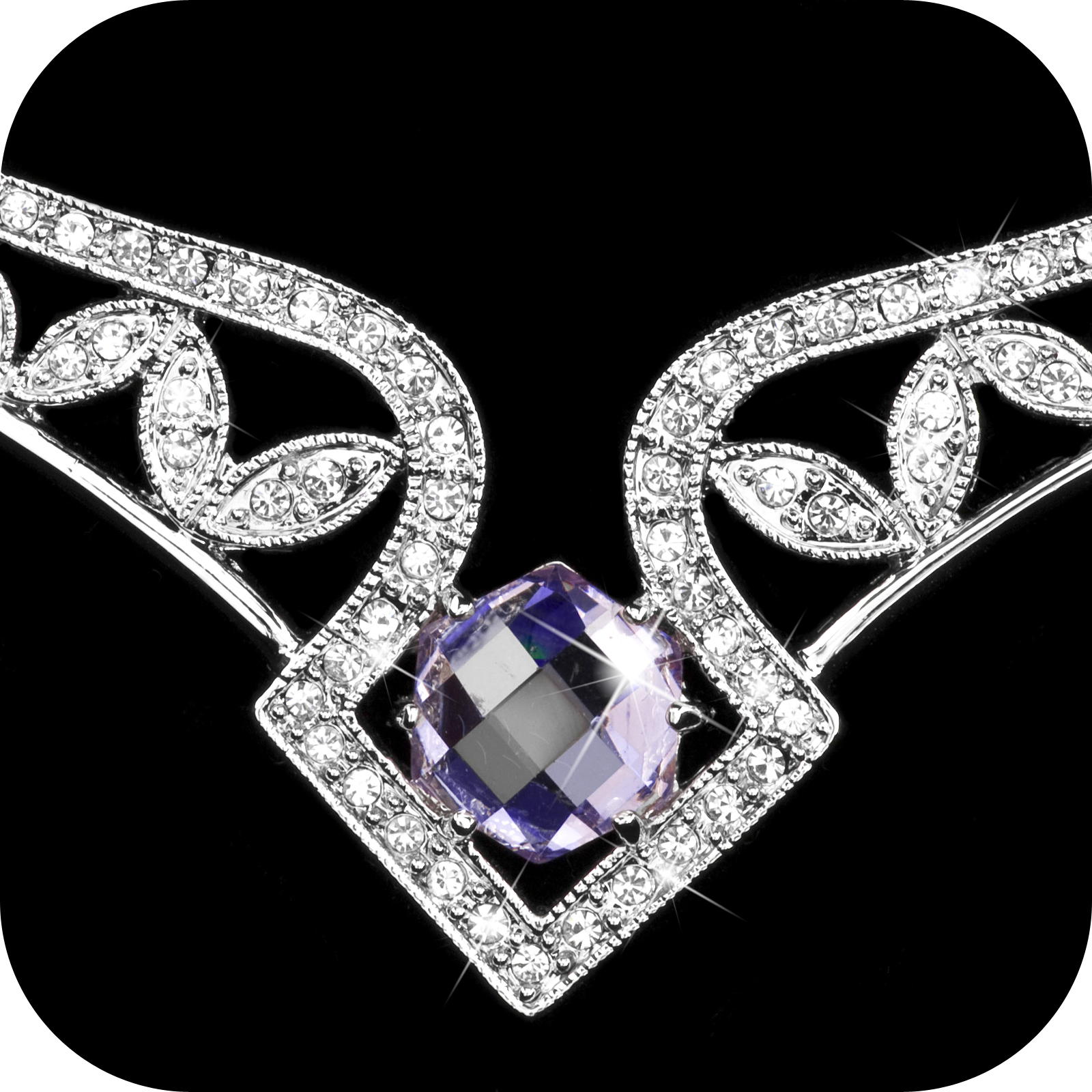 18K WHITE GOLD SIMULATED DIAMOND PENDANT WEDDING PARTY NECKLACE LUXURY AMAZING