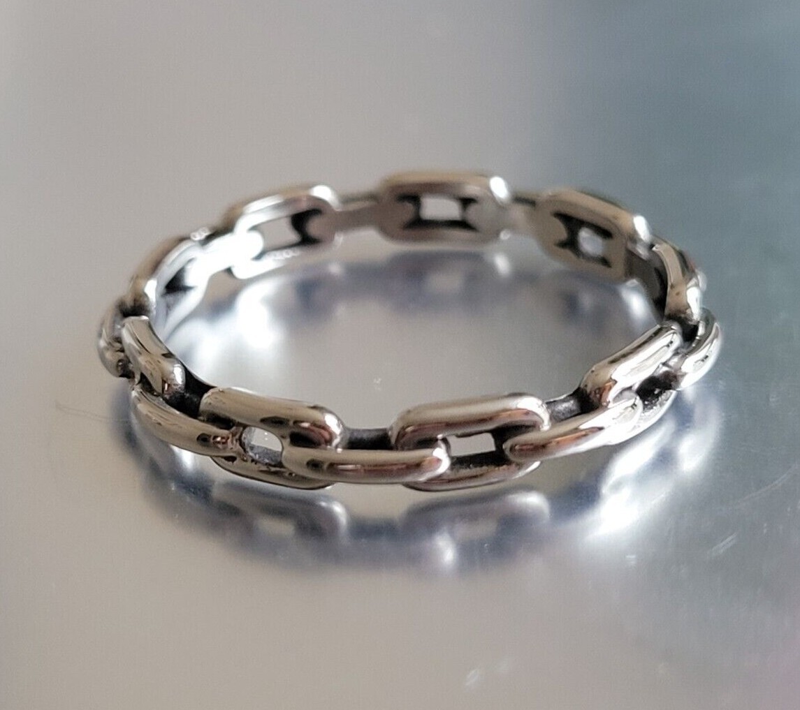Stainless Steel Cable Link Ring – Silver Finish Stainless Steel Chain Ring