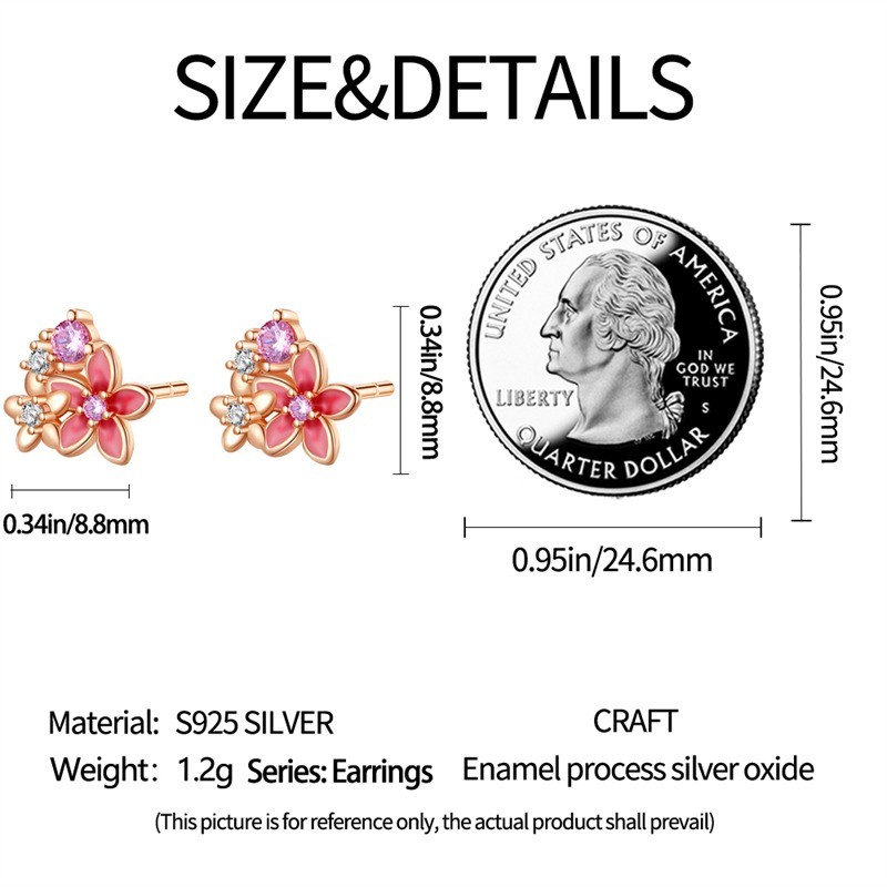 PANDACH 925 Sterling Silver Womens Tiny Flower Stud Earrings Dainty Jewelry Gift