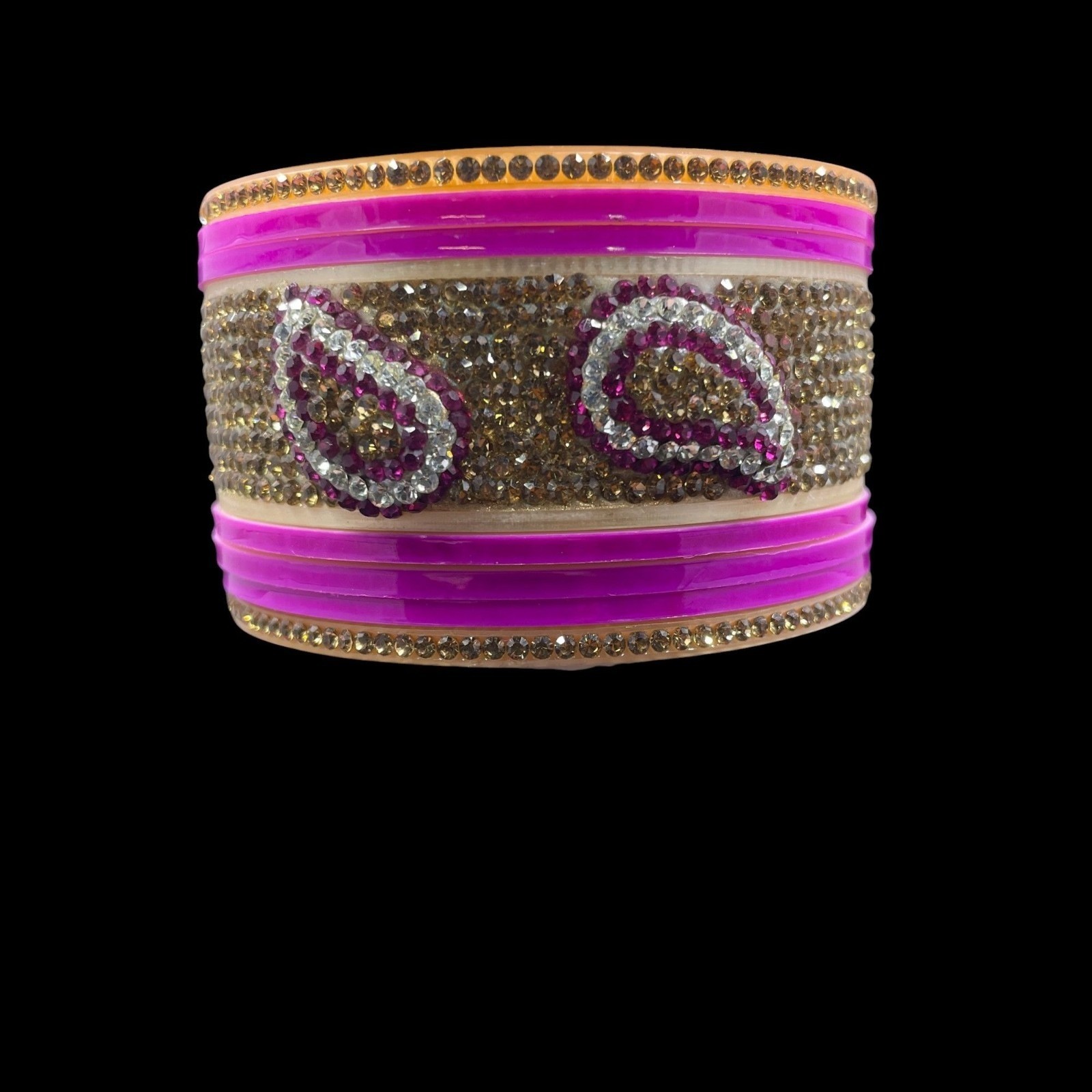 8 Piece Rhinestone Indian Bangle Set Coquette Y2K Festival Bridal Glam Stack