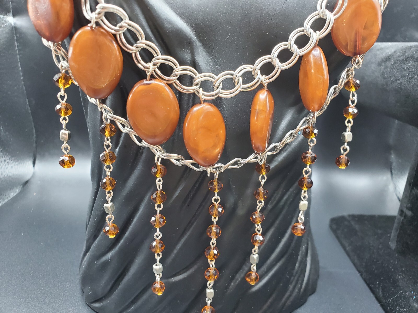 3 piece handmade set, cascade necklace, earrings and bracelet. #014