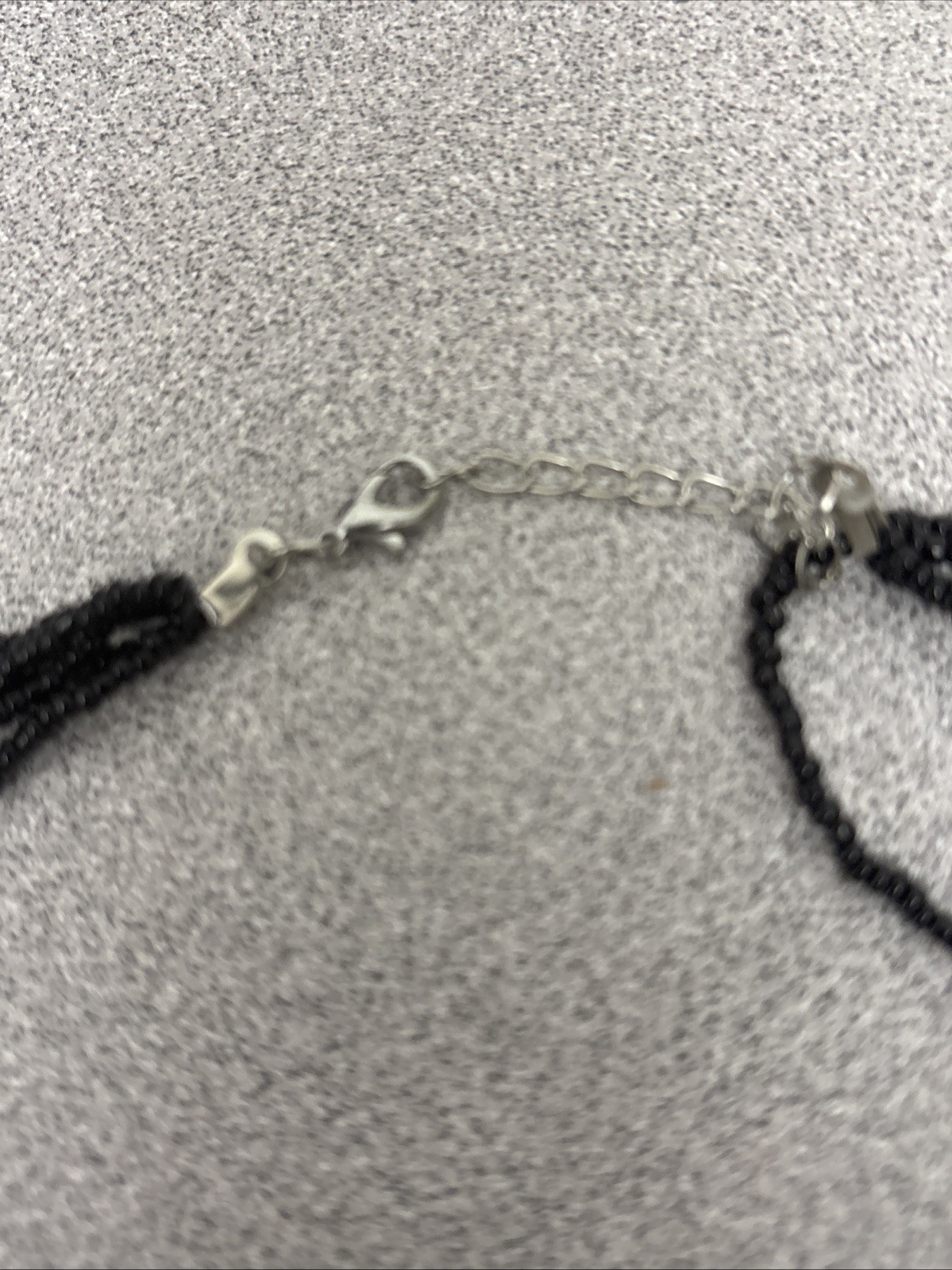 Set Earrings Necklace Fashion Costume Jewelry 16″ Black Faceted Beads
