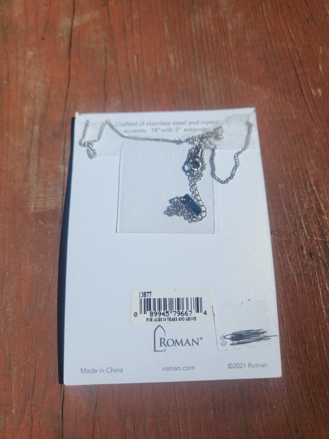 Roman Inc Stainless Steel Cross “BLESSED” Necklace Womens Chruch With Crystal