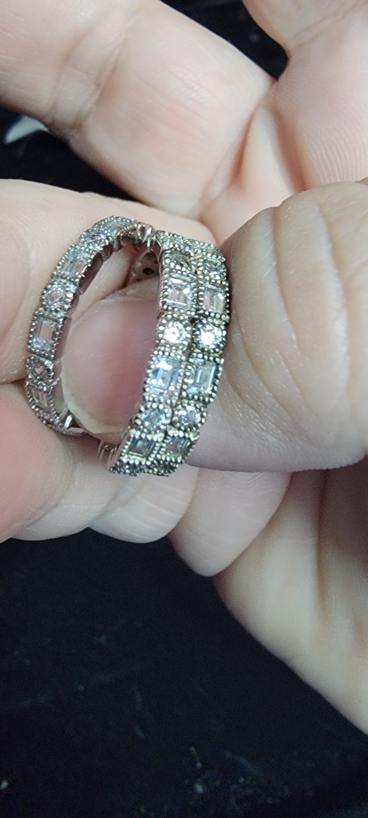 Epiphany Sterling Silver CZ Eternity Stack Ring Set Size 7 7.19g