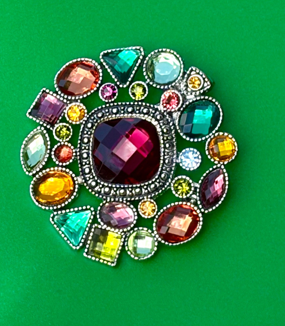 Premier Designs “Hidden Gems” Brooch Pendant Multicolor Rhinestones B640