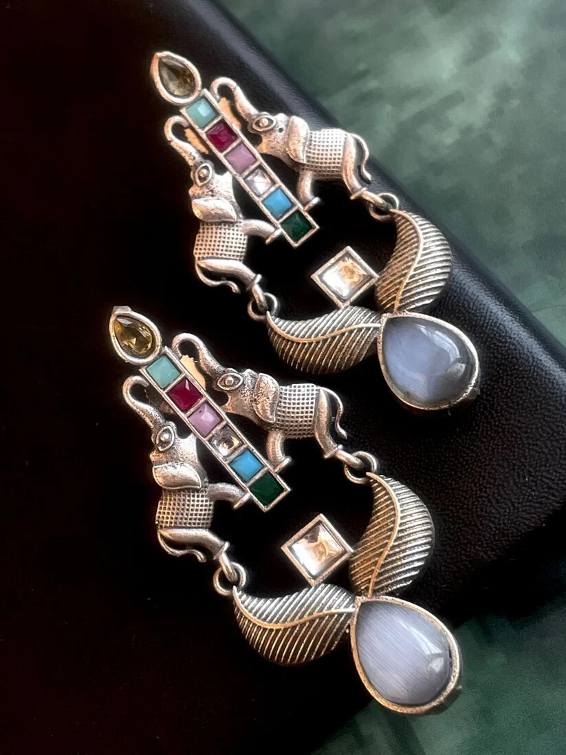 Monalisa Stone Silver Replica Earring
