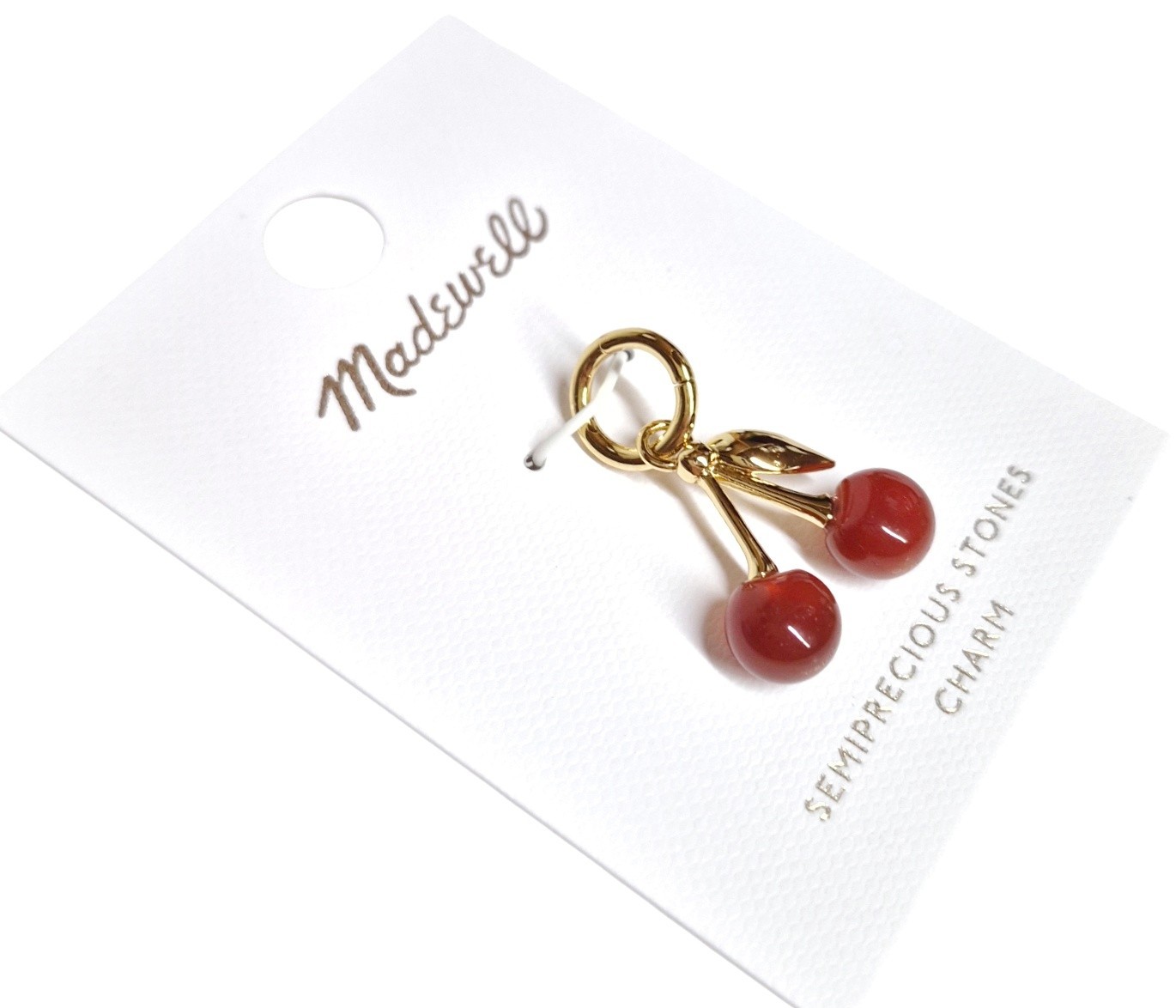 Madewell Semiprecious Cherry Charm Antique Gold Red Brass Nickel Safe NZ803 New