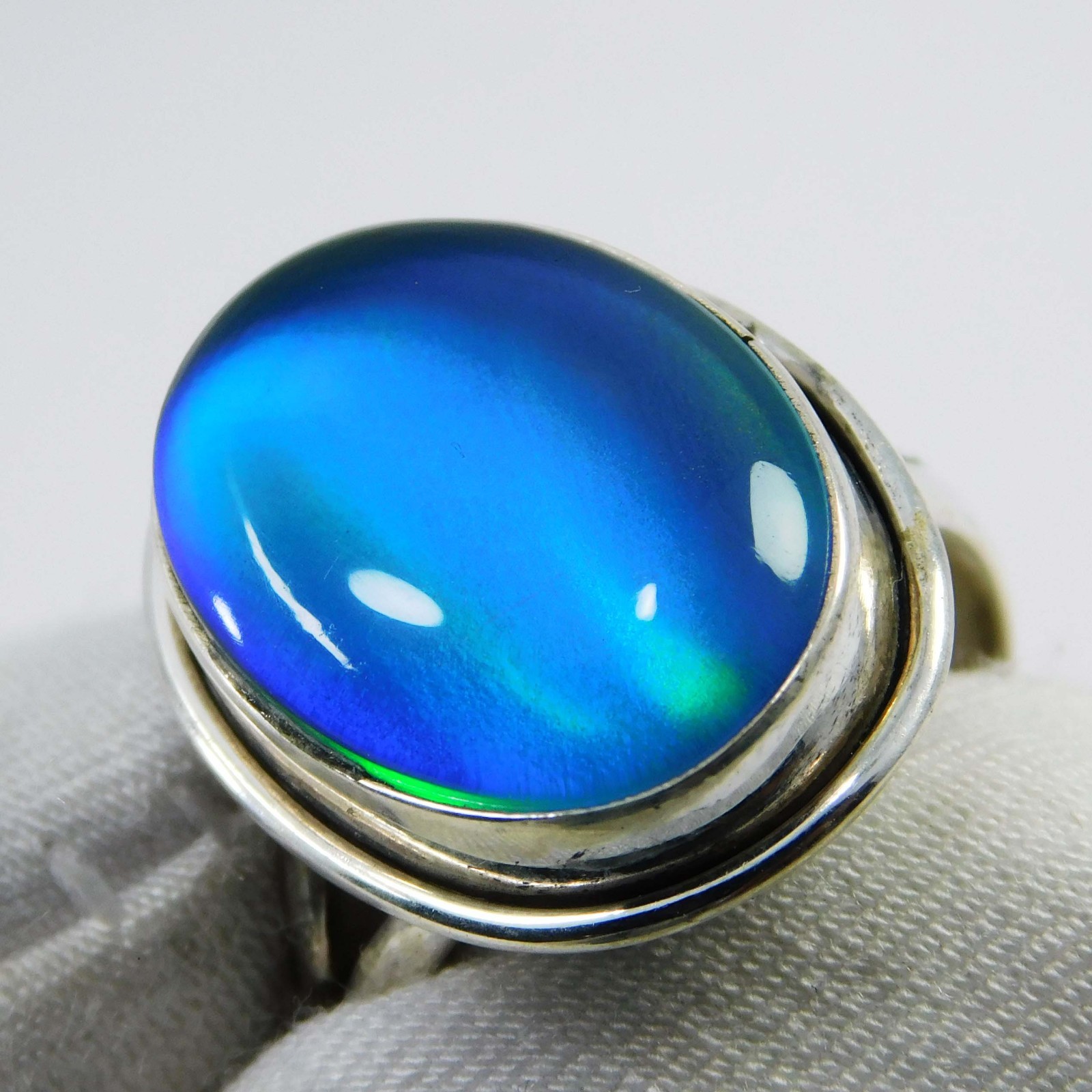 Natural Aurora Opal 16x12mm 925 Sterling Silver Ring Fine Jewelry Gift for Self