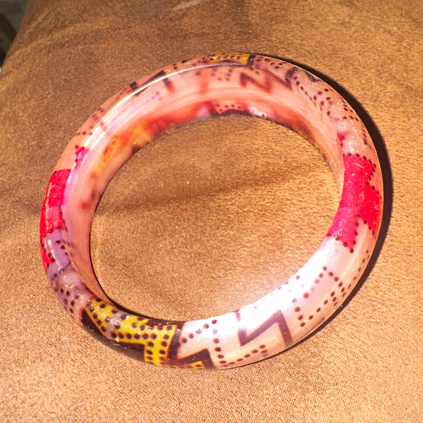 Multicolor Plastic Round Bangle Bracelet, No Closure, No Stone
