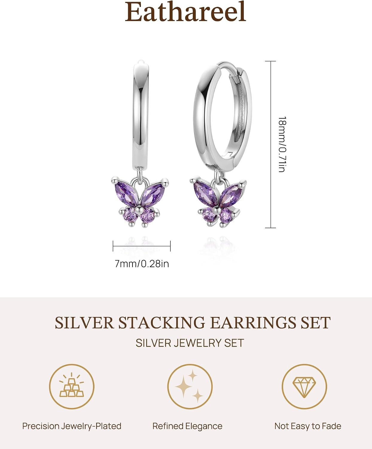 3 Pairs Hoop and Flat Back Earrings Set for Women, 14K Gold Plated or S925 Sterl