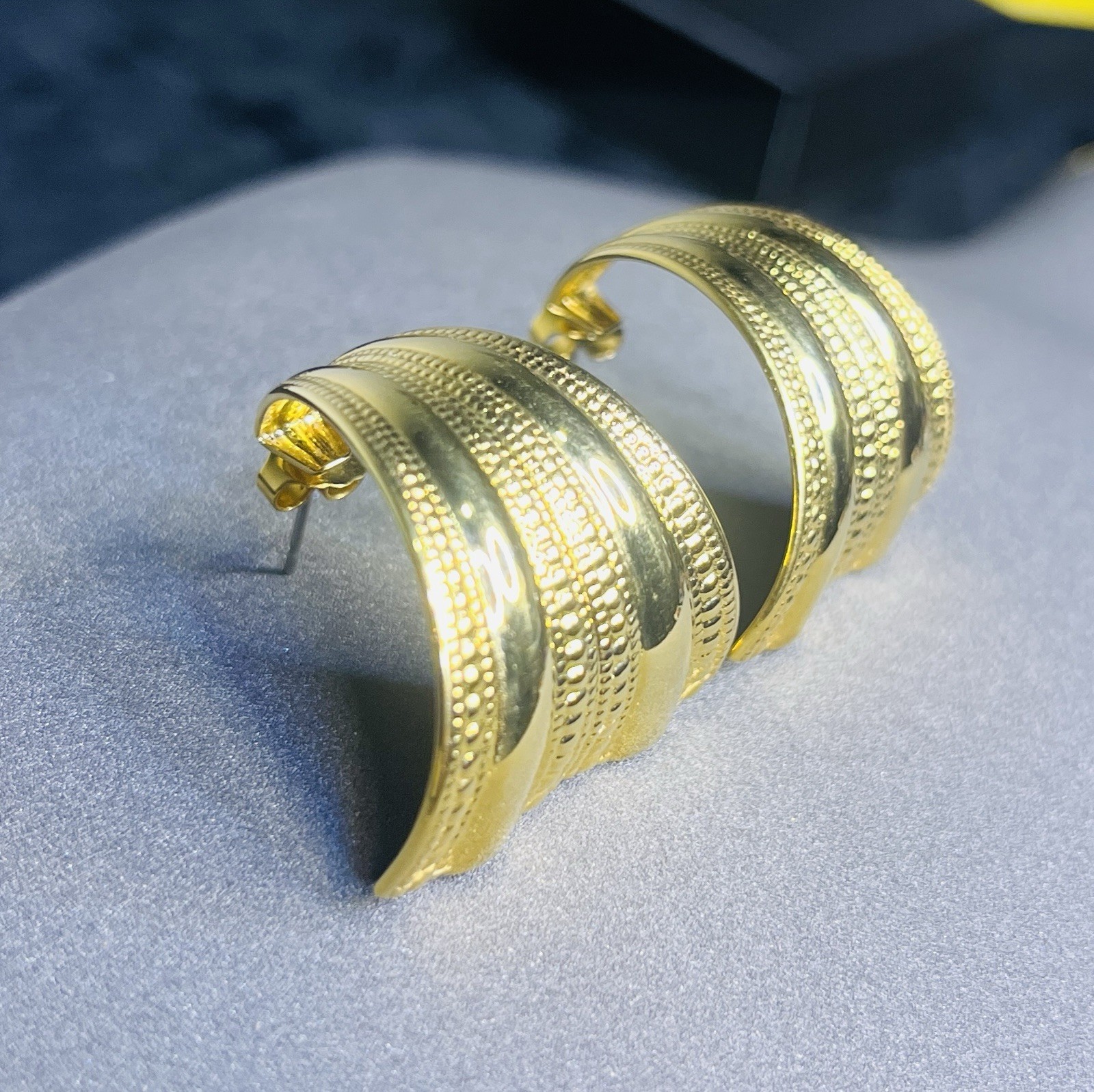 Gold Color Half Curl Decorative Earrings for Women Fashion Jewelry