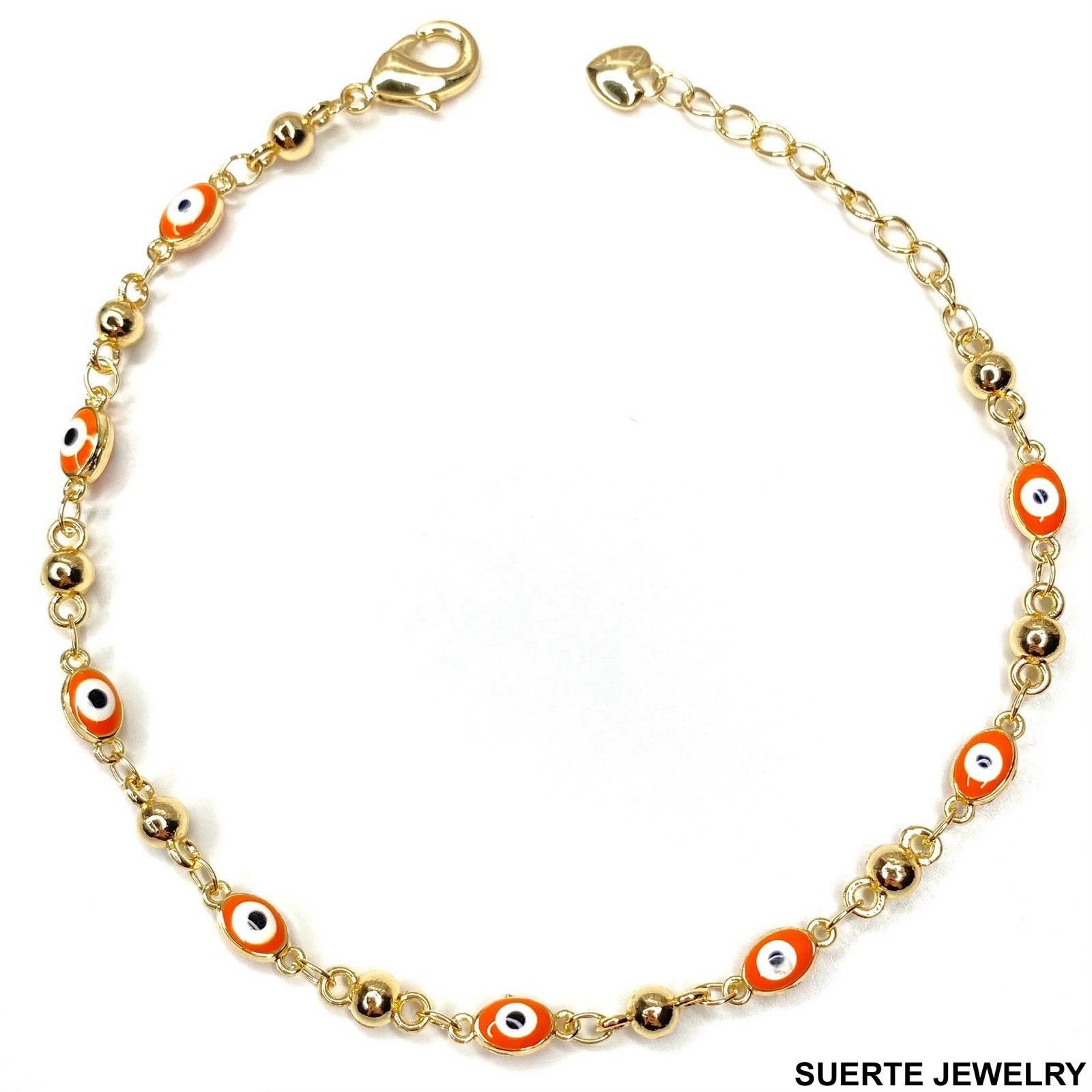 14K Gold Plated Evil Eye Amulet Bracelet Oro Laminado Mal De Ojo Pulsera