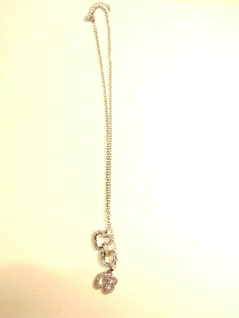 pre-owned silver colored necklace with white crystals “Class of 08”