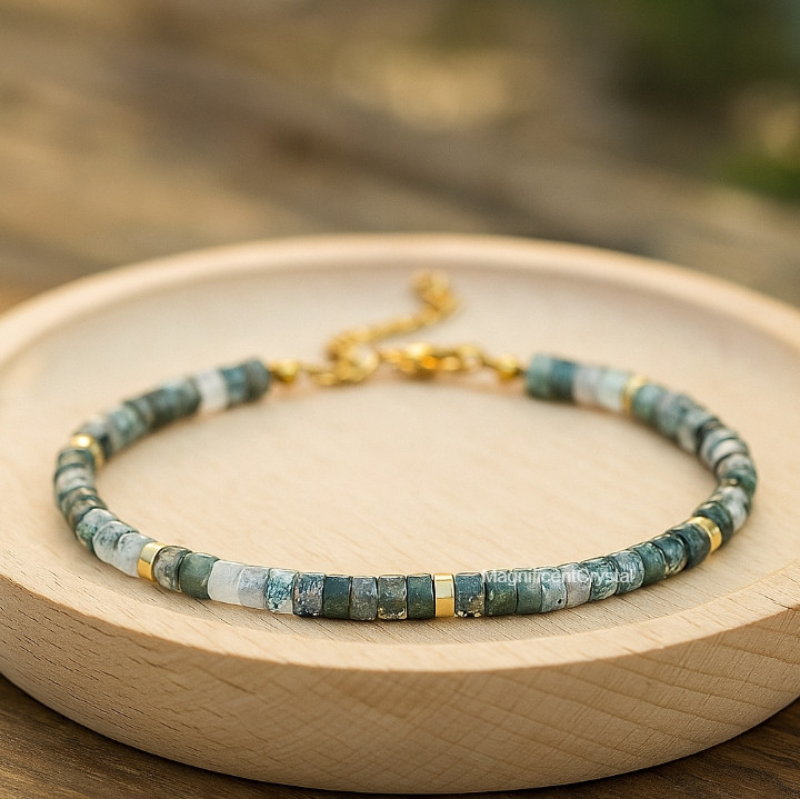 Minimalist Tube Beaded Crystal Stone Bracelet Boho Multicolor Jewelry Reiki Gift