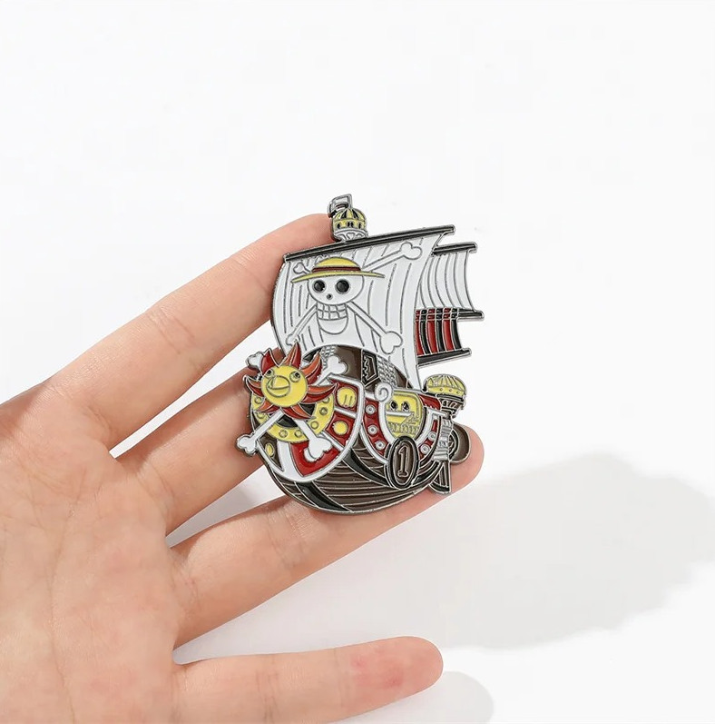 1pc One Piece Pirate Ship Enamel Brooch–Anime Metal Lapel Pin for Clothing&Bags