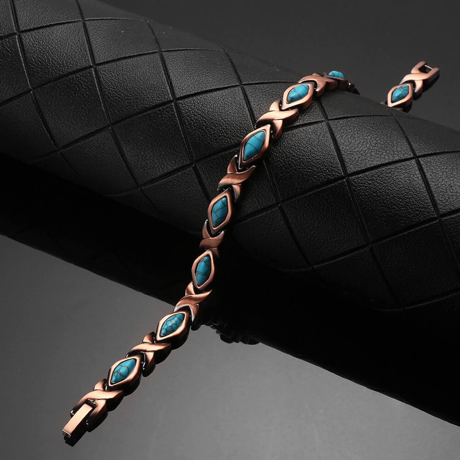 Turquoise Copper Magnetic Anklet Bracelet Women Restore Balance Energy Power Joy