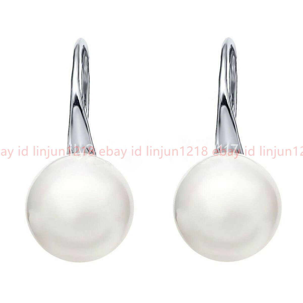 Natural 4 Colors 10/12/14mm Tahitian South Sea Shell Pearl Silver Hook Earrings