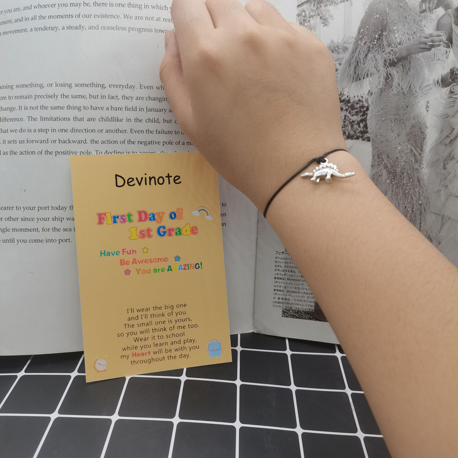 DEVINOTE First Day of School Bracelets Back to School Season Dinosaur Bracelet