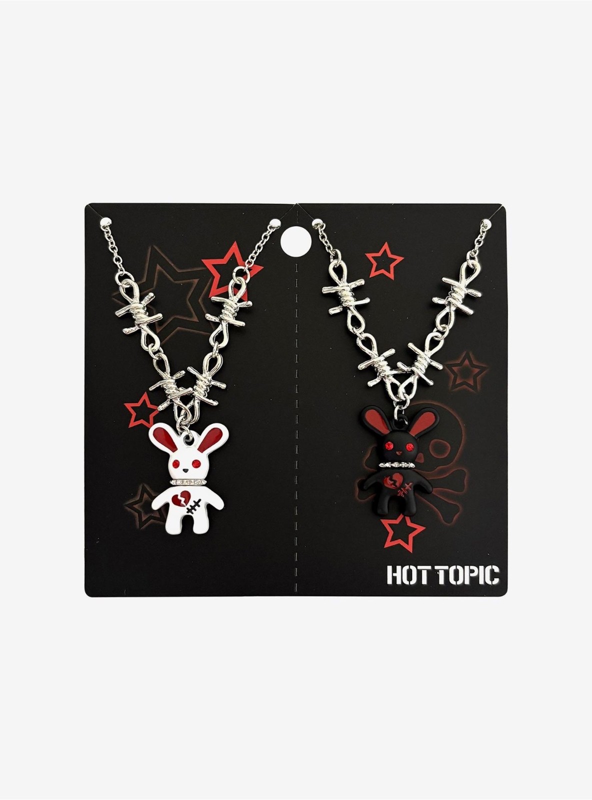 Hot Topic Emo Bunny Best Friend Bead Bracelet / Necklace Set nickel free New NWT