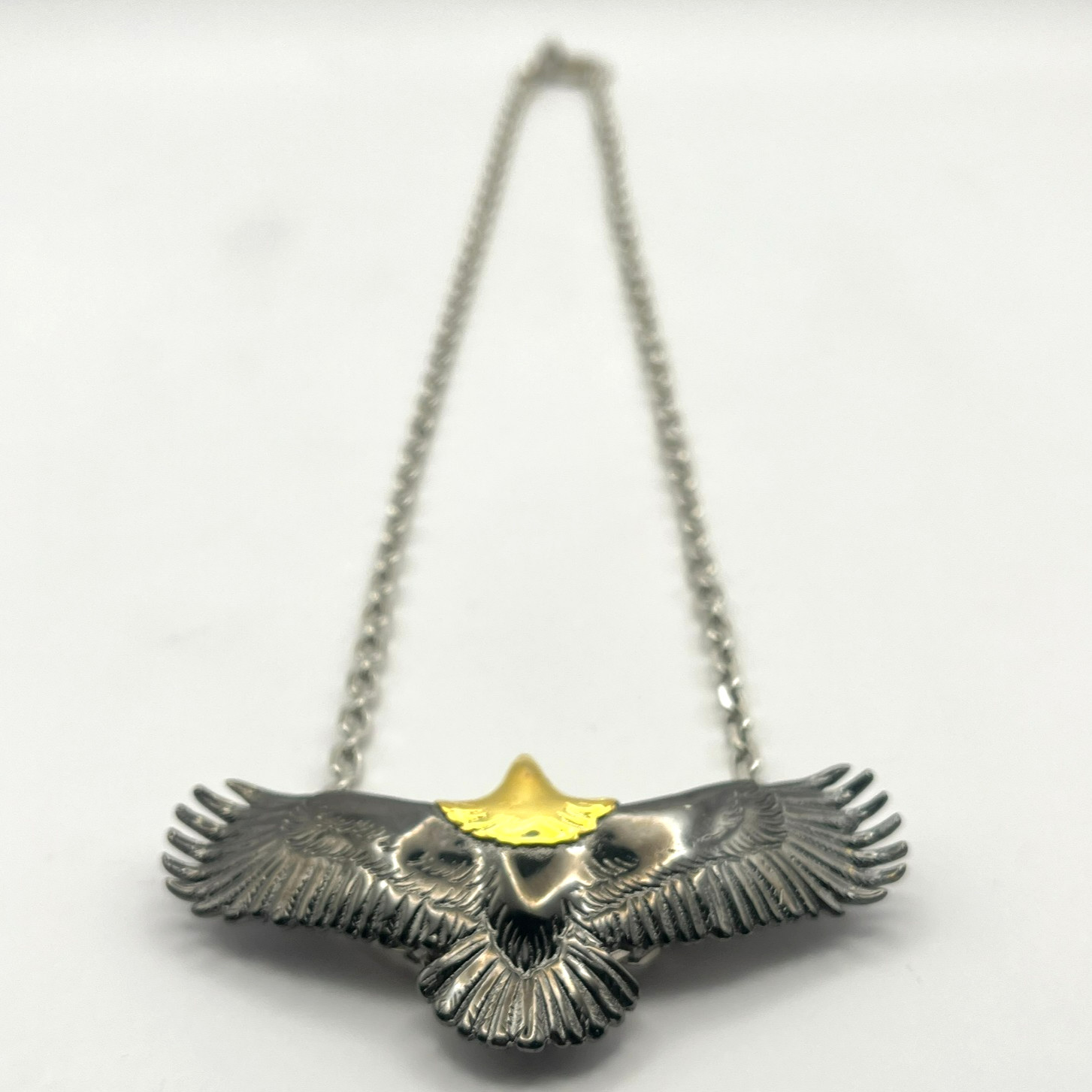 Biker Eagle Wings Pendant Necklace Black Gunmetal Gold Tone 1.8oz GYGQ