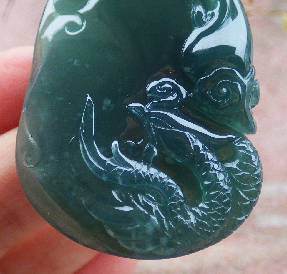 Video Certified Green Natural A Jade jadeite Pendant Phoenix 凤凰 132961