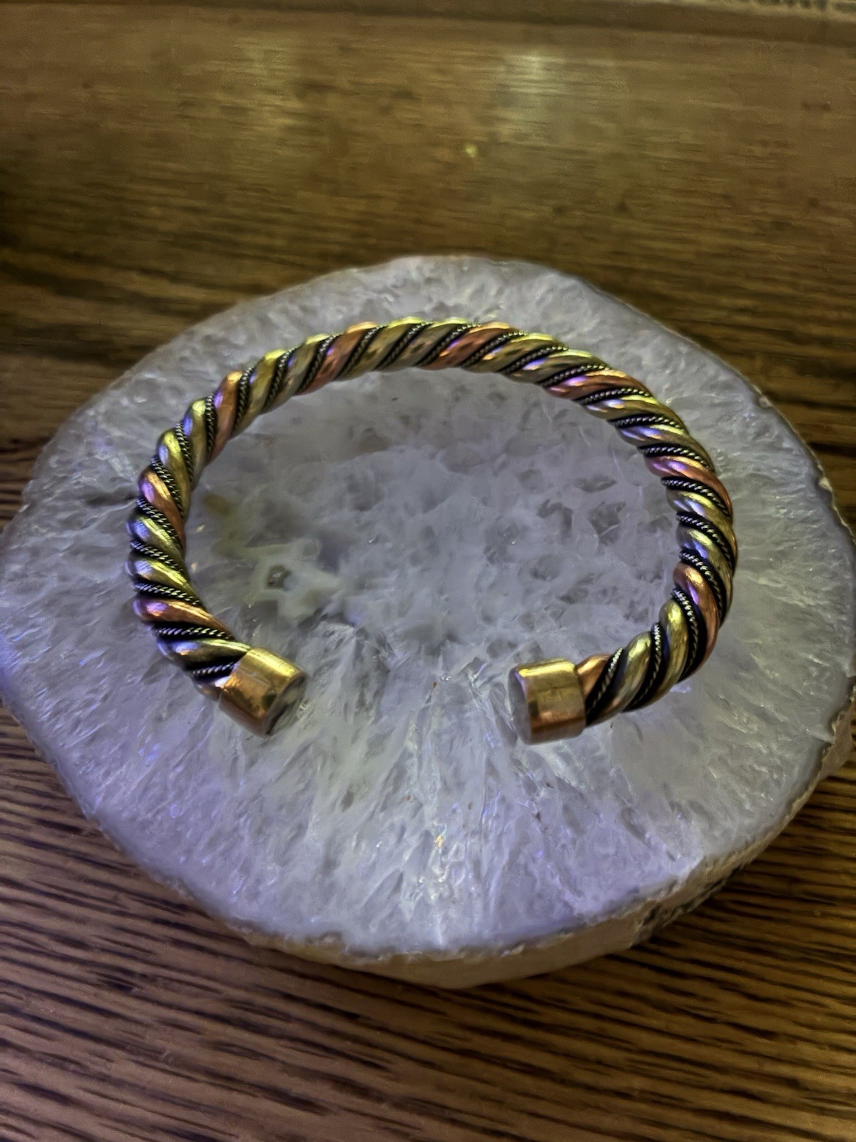 Solid Copper, Nickel and brass Men’s Cuff Bracelet #TS2 1/2” wide.