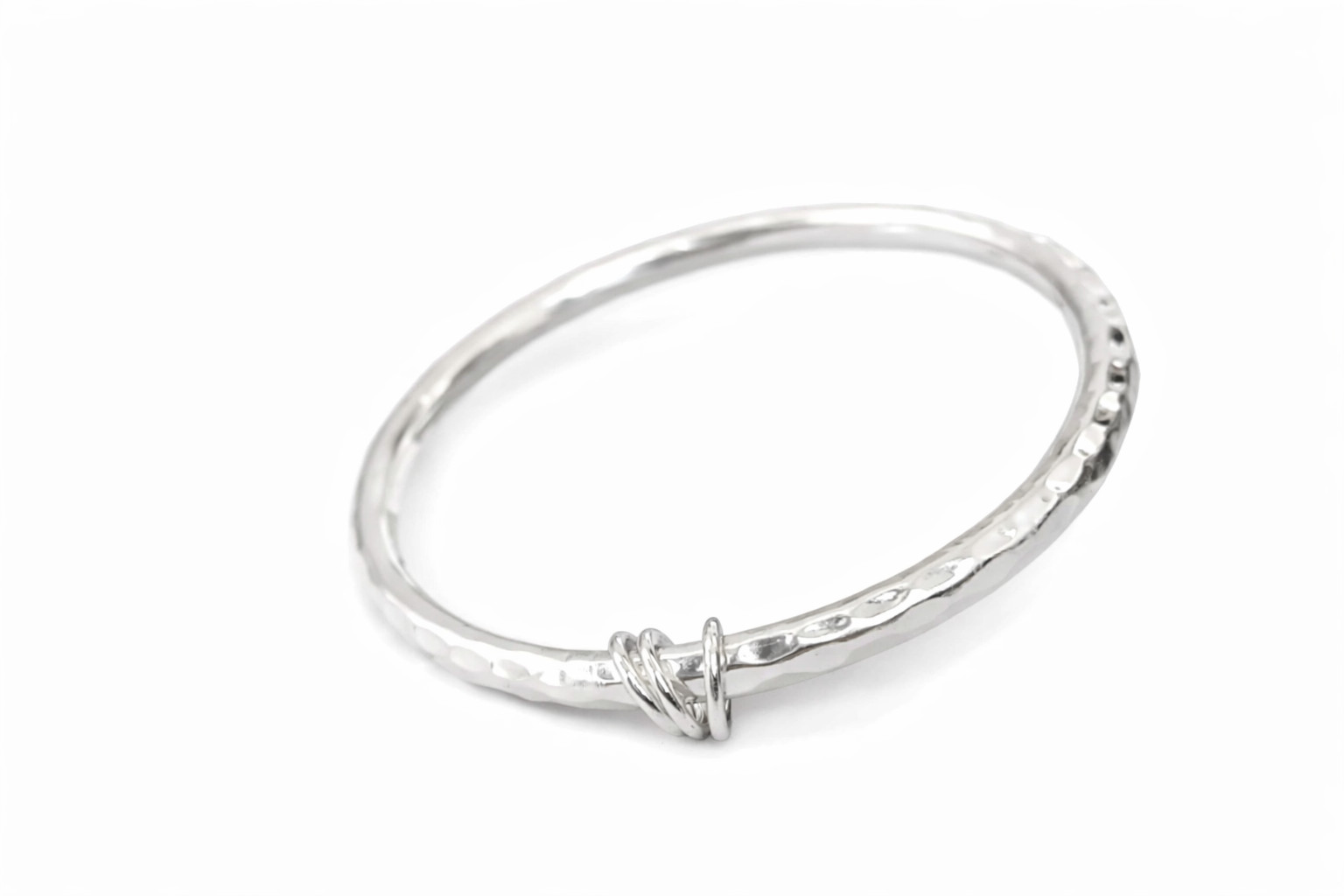 Hammered Wide Bangle For Women 925 Solid Thick Heavy Sterling Silver Bangle