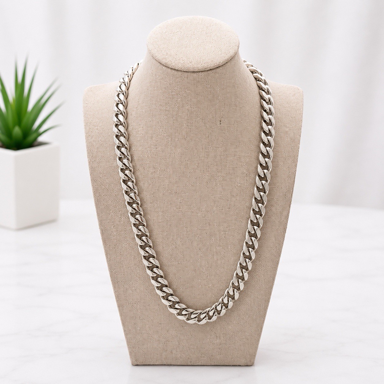 White Gold Plated Filled Cuban Link