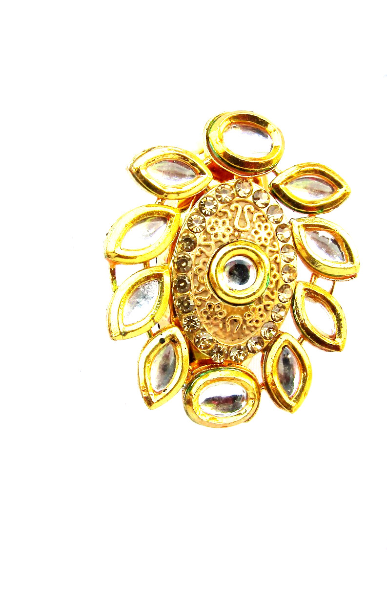 Indian saree Pin Brooch Bollywood Jewelry Gold Tone Party Wear Brooches Pin qa18