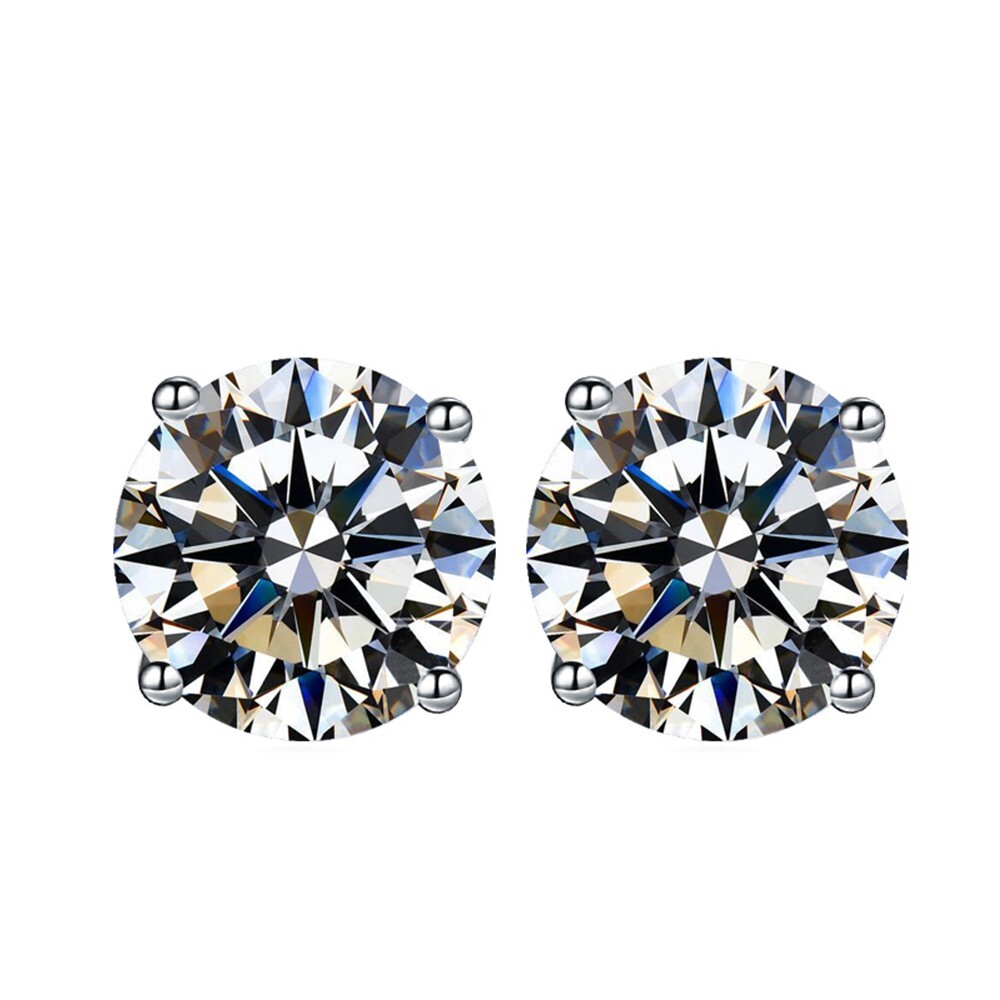 2 CT Simulated Diamond Earring’s Silver Plated Tiny Stud Valentine Gift Earrings