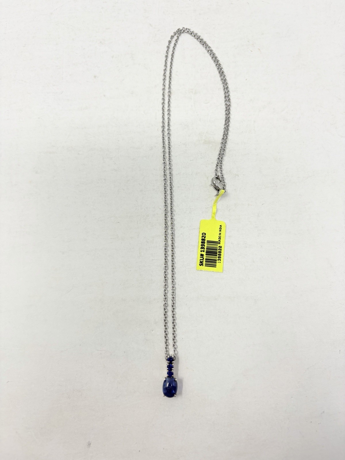 Shop LC Himalayan Kyanite/Lab Created Blue Sapphire Oval Pendant & Chain 5449