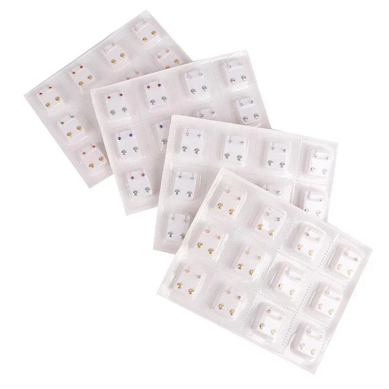 24Pcs Medical Earrings Piercing Tool Ear Stud Surgical Steel Earrings Women