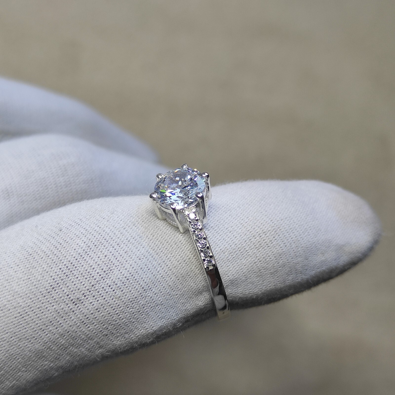 White simulant diamond ring | American diamond ring | Anniversary gift C6888