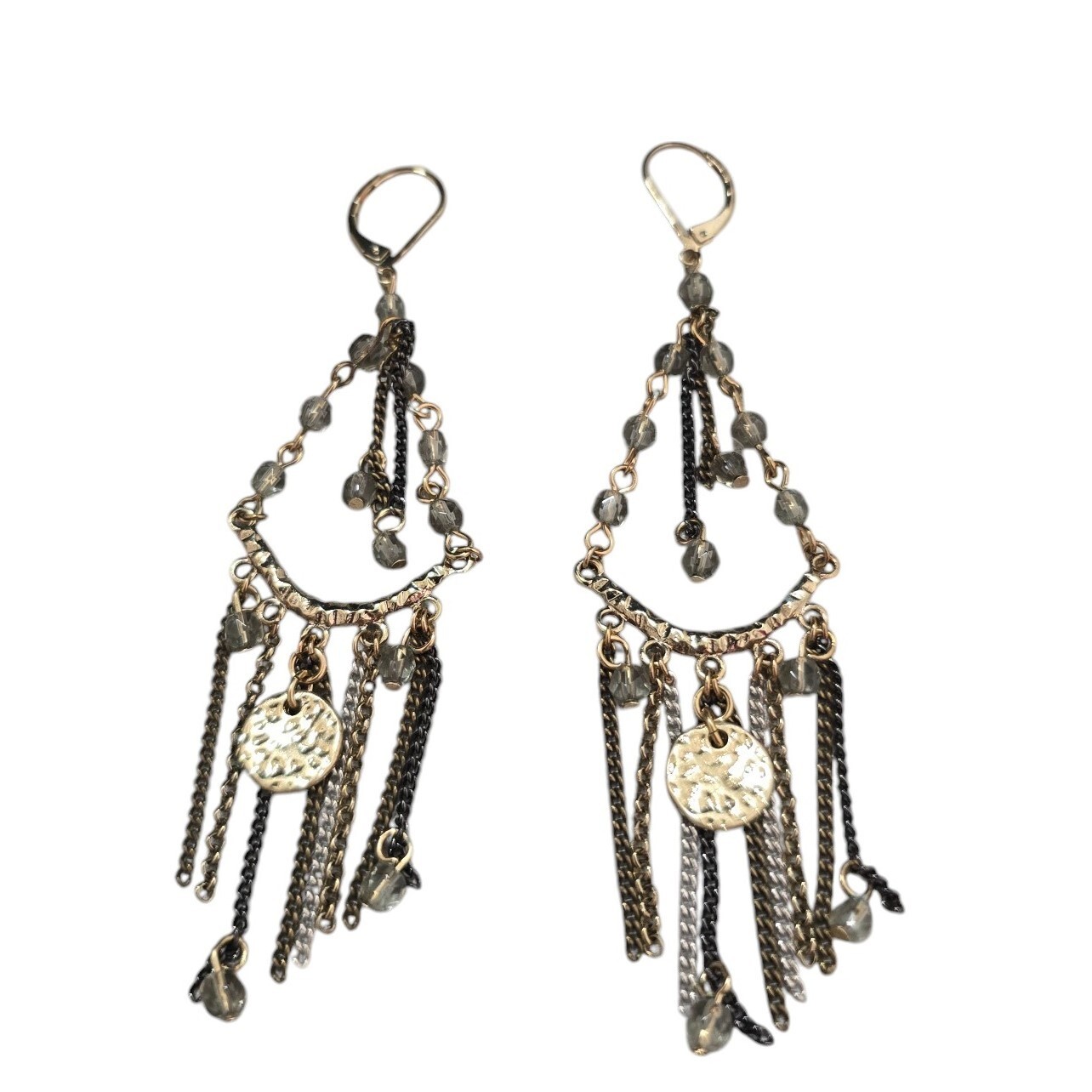 Bohemian Women’s Chandelier Leverback Statement Fringe Dangle Earrings NWT