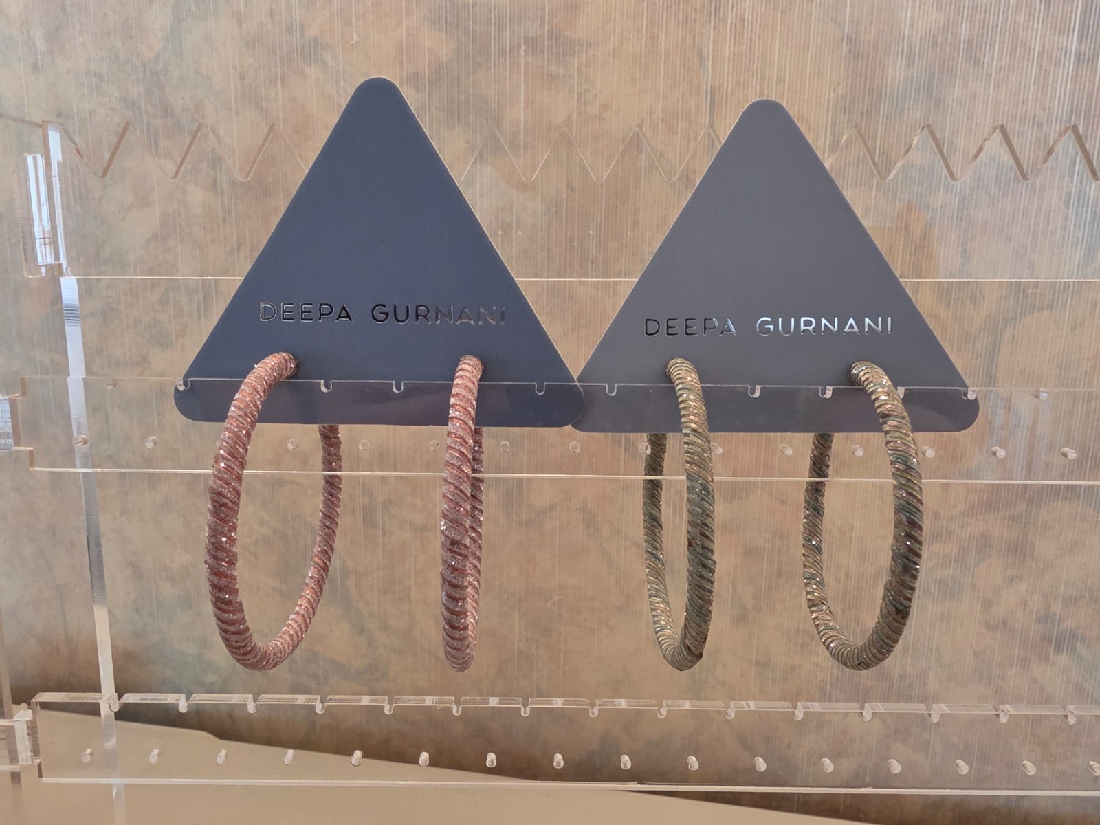 NWOT Deepa Gurnani Glitter Hoop Earrings – 2 Sets