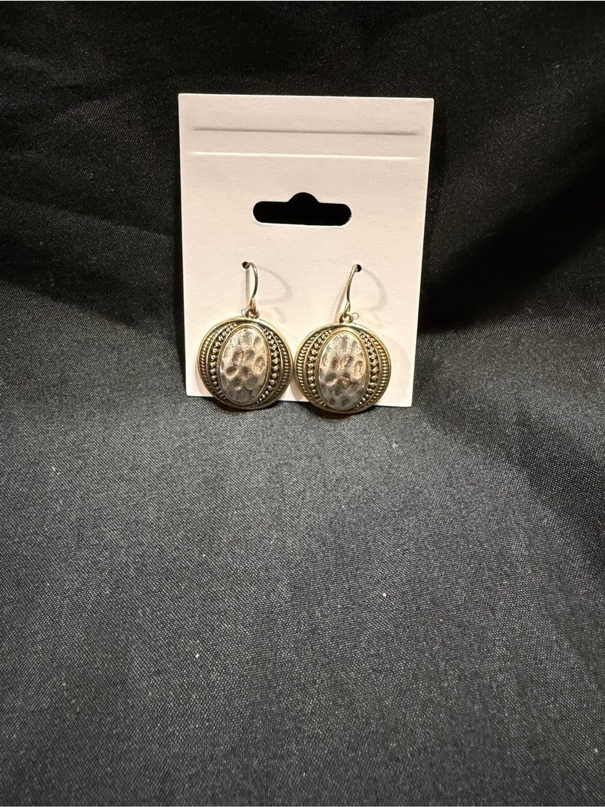 Source Unknown Silver-Tone Textured Round Drop Earrings