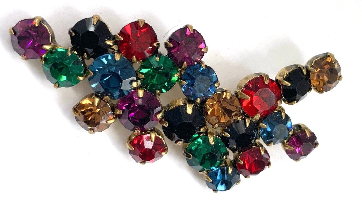 MADE IN AUSTRIA MULTI-COLOR CRYSTAL BROOCH | 10 GRAMS