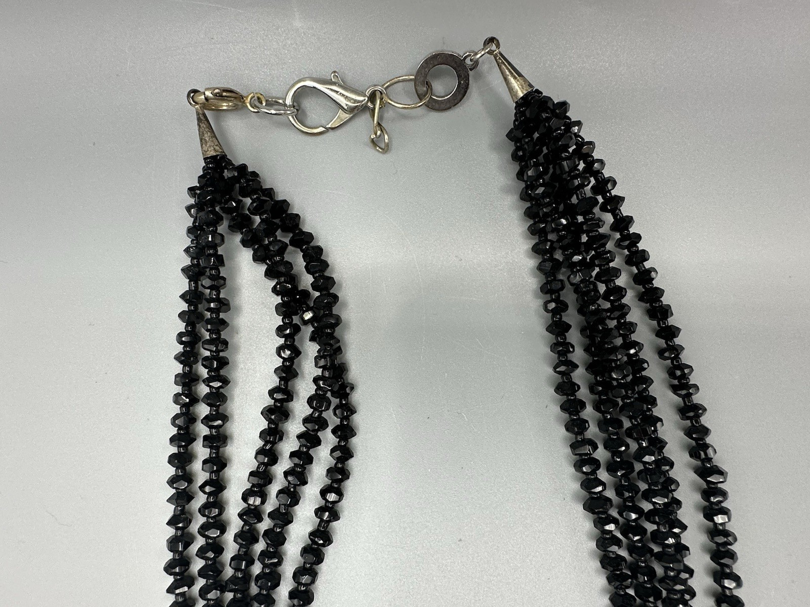 Ottaviani Bijoux Black Beaded Choker Necklace – Damaged