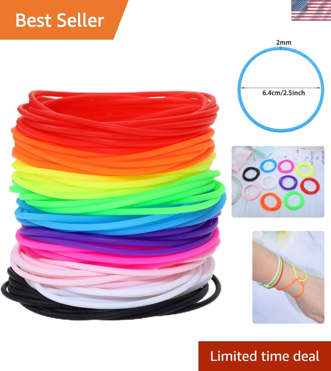 Silicone Jelly Bracelet 30Pcs 10 Colors Adult Size Retro Neon 80s Style Costu…