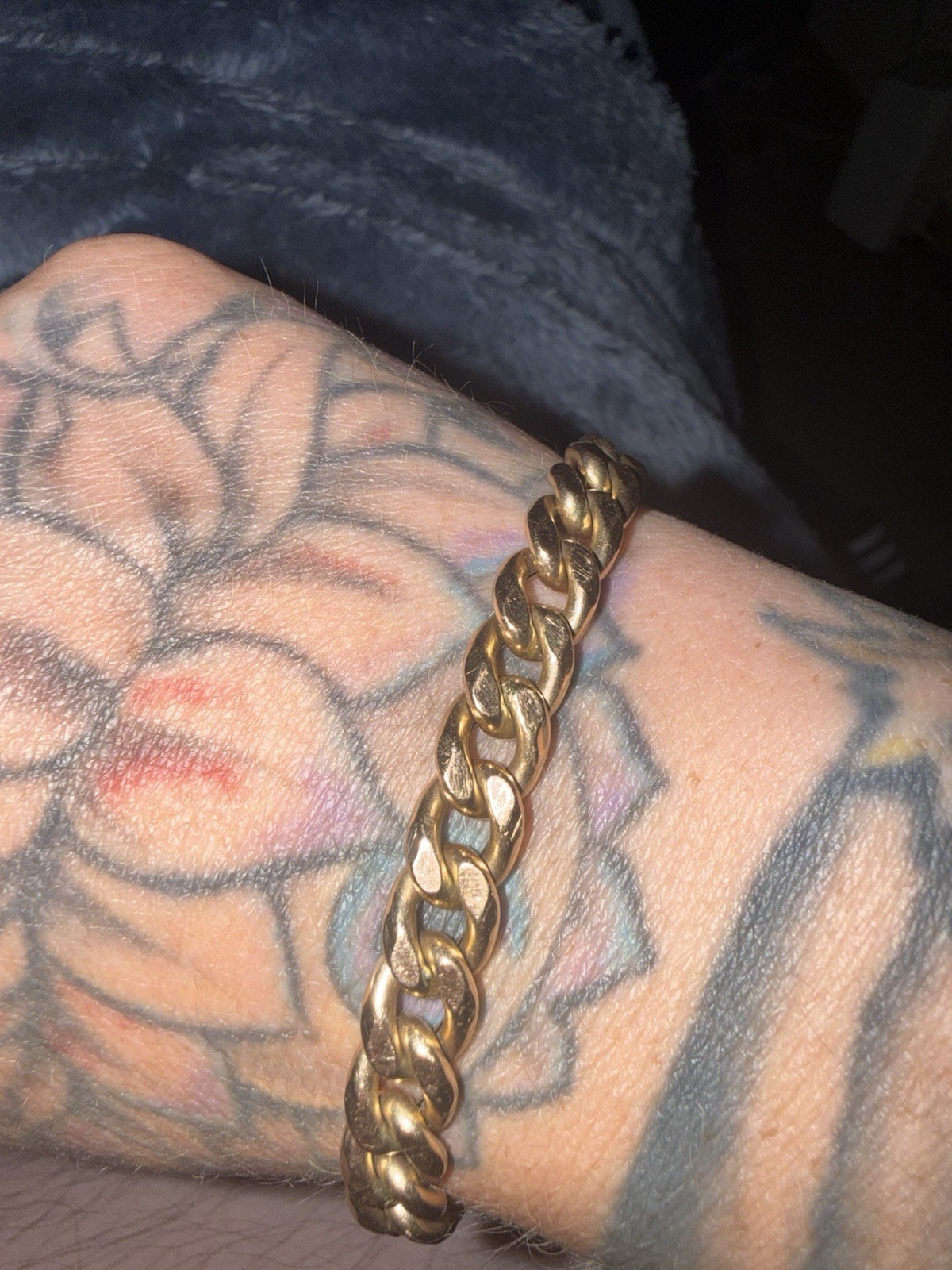 10k Rose Gold Curb Link Chain Bracelet, Lobster Clasp 14.5 grams