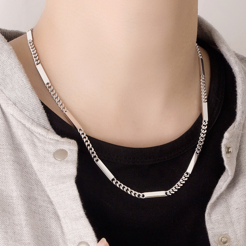 Stunning Sterling Silver Cuban Link Chain Necklace Hip-Hop Punk Rock Men Women