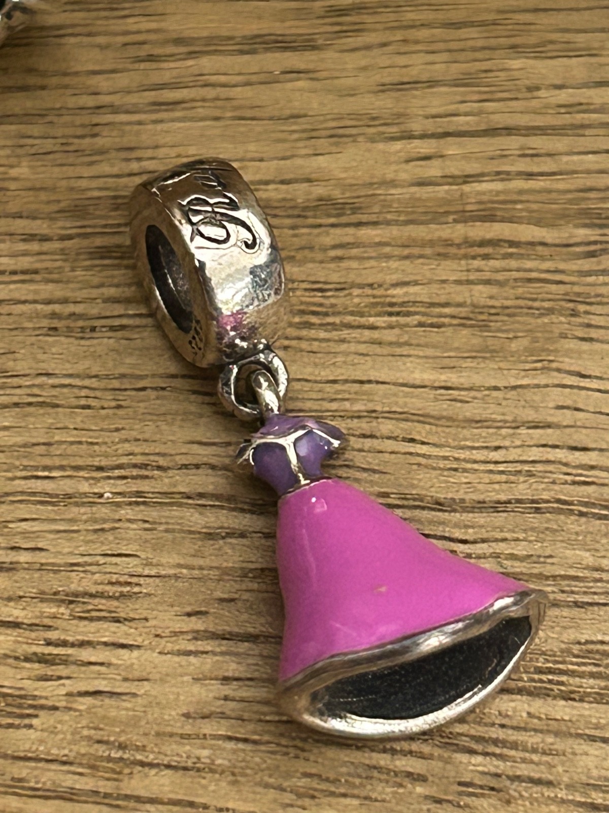 1 random s925 silver pink charm bead Unbranded