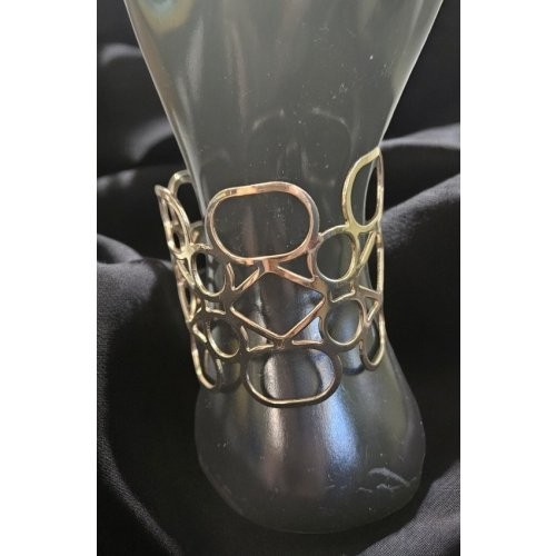 Goldtone 5.5cm wide Geometric Cuff Bracelet